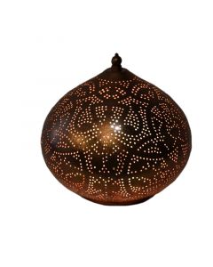 Copper oriental table lamp filigree, Nour