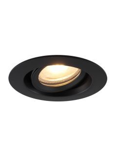 Aluminium bathroom recessed downlight black, Jorin, IP65