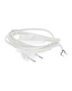 Q-Link connection cable max 1200w 2 x 0.75 mm. 1.8 m white with switch