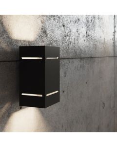 Aluminium up down wall light black, Janien