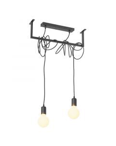 Steel pendant light black, Lauraine