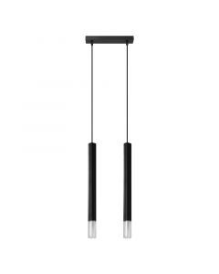 Glass pendant light black, Ishani