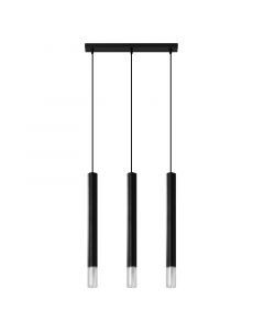 Glass pendant light black, Ishani