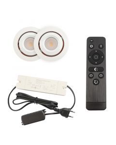 2 adjustable porch spotlights Rona, IP44, with connection set and remote control, white
