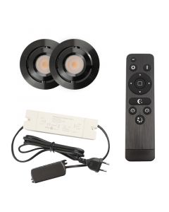 2 adjustable porch spotlights Rona, IP44, with connection set and remote control, black