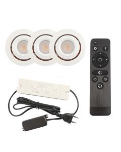 3 adjustable porch spotlights Rona, IP44, with connection set and remote control, white