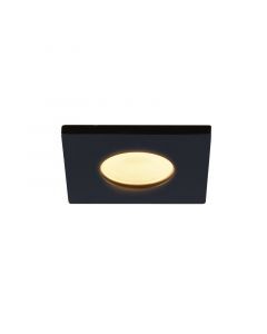 Square black porch light Dico, IP65, dimmable