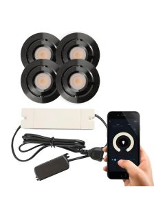 4 adjustable smart porch spotlights Rona, IP44, with connection set, black