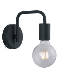 Black wall light modern, Ritual, with switch