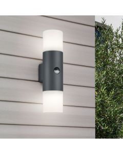 Anthracite outdoor wall light with motion sensor modern, Fjelso, IP44