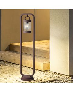 Rust Coloured outdoor floor lamp with dusk to dawn sensor modern, Sambesi, IP44
