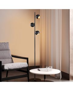 Black floor lamp modern, Prato, with switch