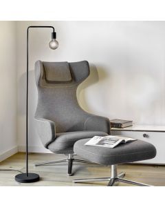 Black floor lamp modern, Ritual, with switch