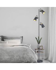 Black floor lamp modern, Skals, with switch