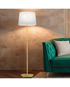 Brass floor lamp classic, Niva, with pull switch