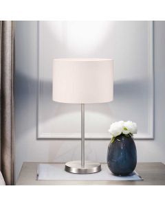 Nickel table lamp metal, Ledbury, with switch