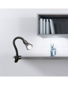 Black clip spotlight plastic, Helin, with switch