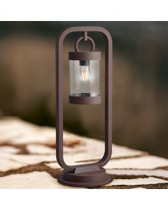 Rust Coloured outdoor floor lamp with dusk to dawn sensor modern, Sambesi, IP44