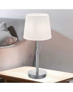 Nickel table lamp classic, Niva, with pull switch