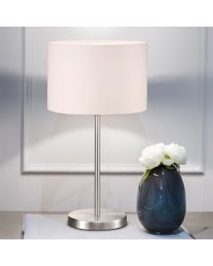 Nickel table lamp metal, Ledbury, with switch