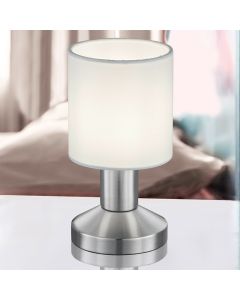 Nickel table lamp metal, Nordby, with switch