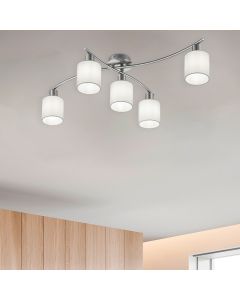 Nickel flush ceiling light metal, Nordby