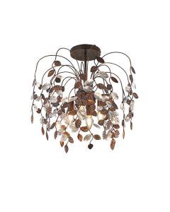 Vintage ceiling light rust coloured, Charlotte