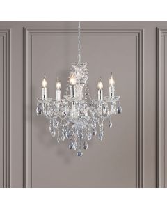 Chrome chandelier classic, Pedra