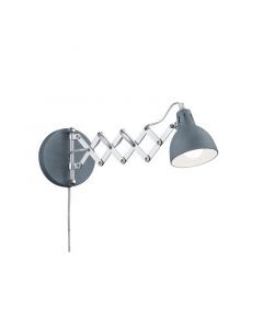 Grey wall light industrial, Yemaya, with switch