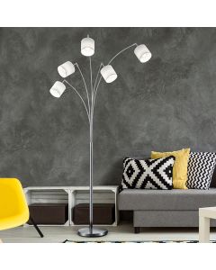 Nickel floor lamp modern, Koge, with switch