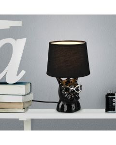 Ceramic children's table lamp black, Magda, with switch