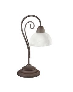 Rust Coloured table lamp classic, Jared, with switch