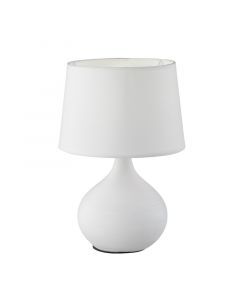 Ceramic table lamp white, Yesha, with switch