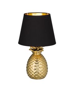 Ceramic table lamp gold, Monsted, with switch