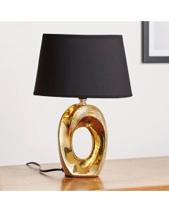 Ceramic table lamp gold, Moldrup, with switch