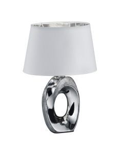 Ceramic table lamp silver, Moldrup, with switch