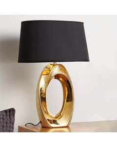 Ceramic table lamp gold, Moldrup, with switch