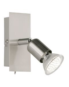 Nickel wall spotlight metal, Tembisa, with switch