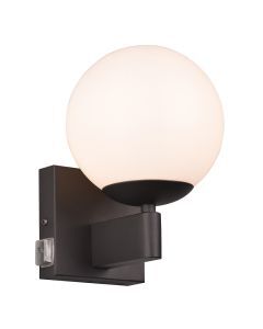 Black bathroom wall light modern, Eray, IP44