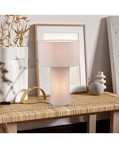 Grey table lamp fabric, Denilson, with switch