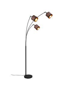 Taupe arc floor lamp modern, Denley, with switch