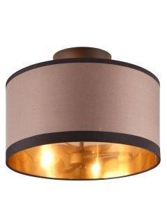 Taupe flush ceiling light modern, Denley