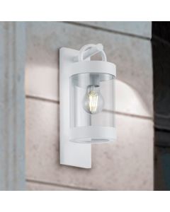 White outdoor wall light with dusk to dawn sensor modern, Sambesi, IP44