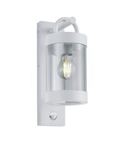 White outdoor wall light with motion sensor modern, Sambesi, IP44