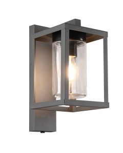 Anthracite outdoor wall light with dusk to dawn sensor modern, Reini, IP44