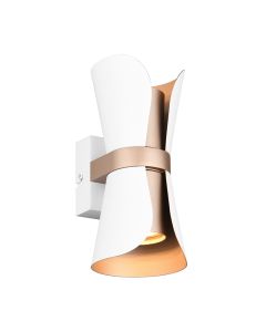 White wall light design, Suad, with switch