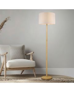 Wooden floor lamp, Caya, with switch