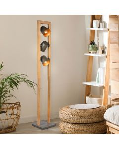 Nickel reading floor lamp vintage, Keira, with switch