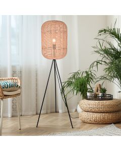 Black tripod floor lamp modern, Elham, with switch