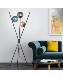 Grey floor lamp modern, Larans, with switch